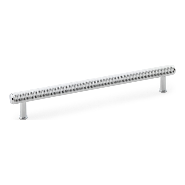AW809-224-PC • 224mm c/c • Polished Chrome • Alexander & Wilks Crispin Knurled T-Bar Cupboard Pull Handle